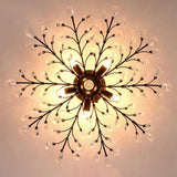 Elegant Large Crystal Branch Semi-Flush Mount Light Image - 8