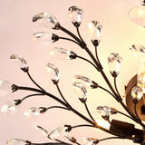 Elegant Large Crystal Branch Semi-Flush Mount Light Image - 9