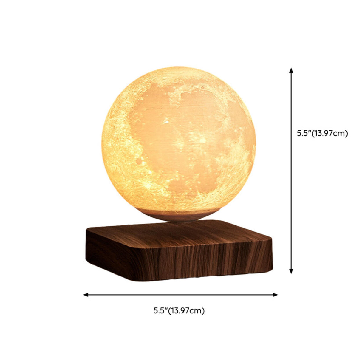 Elegant LED Wooden Base Moon Shape Bedside Table Lamp 