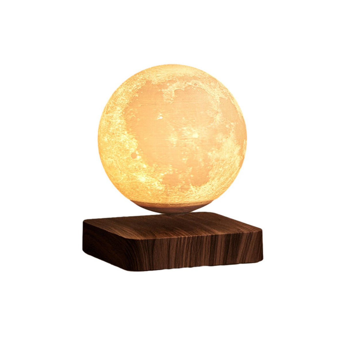 Elegant LED Wooden Base Moon Shape Bedside Table Lamp Image - 5