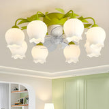 Elegant Lily of the Valley Organic Ceiling Fan Light Image - 1