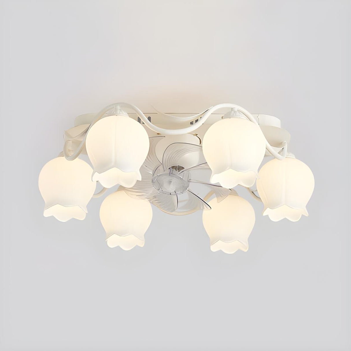 Elegant Lily of the Valley Organic Ceiling Fan Light Image - 11