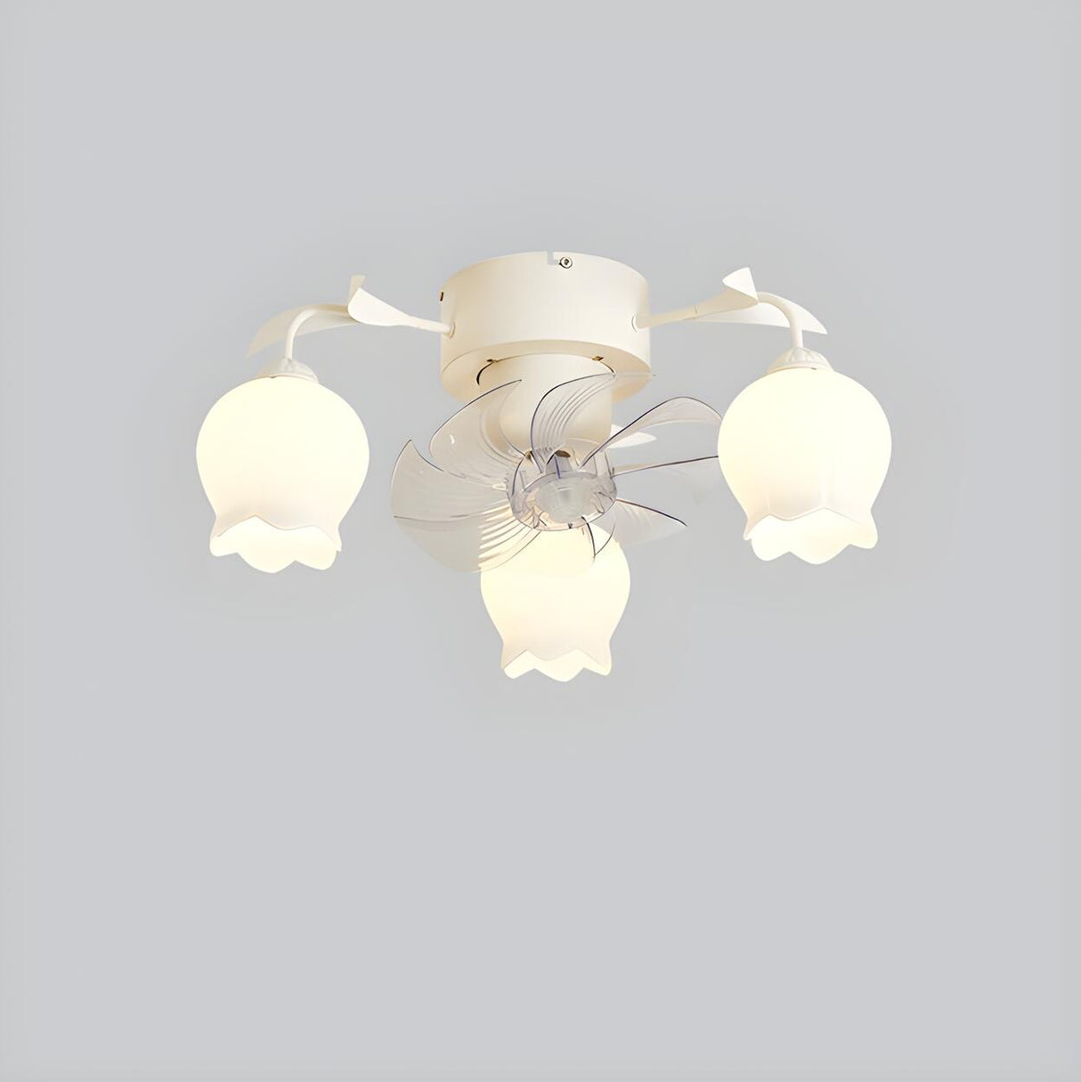 Elegant Lily of the Valley Organic Ceiling Fan Light Image - 12