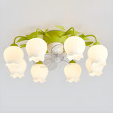 Elegant Lily of the Valley Organic Ceiling Fan Light Image - 13