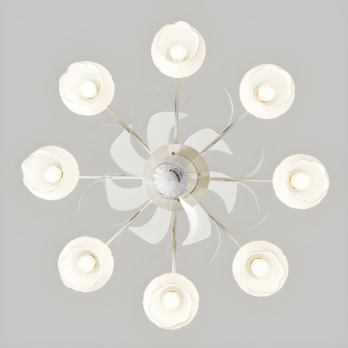 Elegant Lily of the Valley Organic Ceiling Fan Light Image - 14