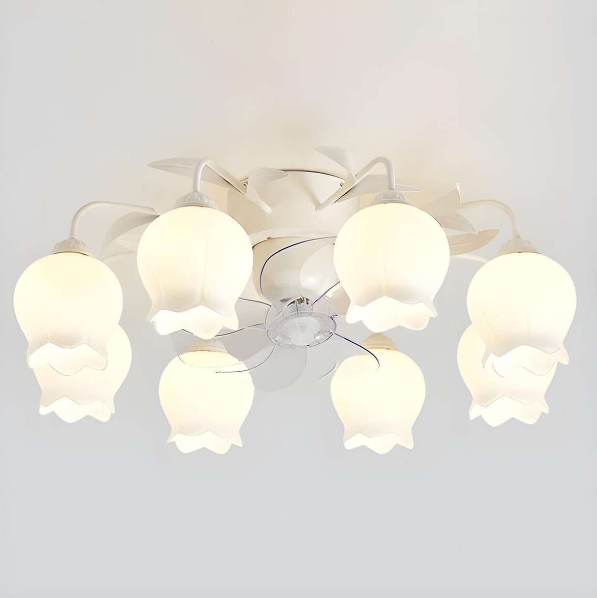 Elegant Lily of the Valley Organic Ceiling Fan Light Image - 15