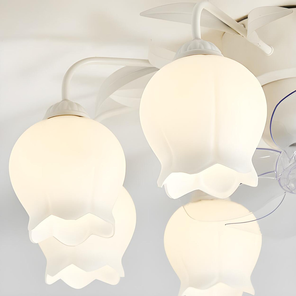 Elegant Lily of the Valley Organic Ceiling Fan Light Image - 16