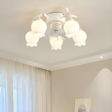 Elegant Lily of the Valley Organic Ceiling Fan Light Image - 18