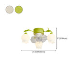 Elegant Lily of the Valley Organic Ceiling Fan Light #size