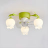 Elegant Lily of the Valley Organic Ceiling Fan Light Image - 2