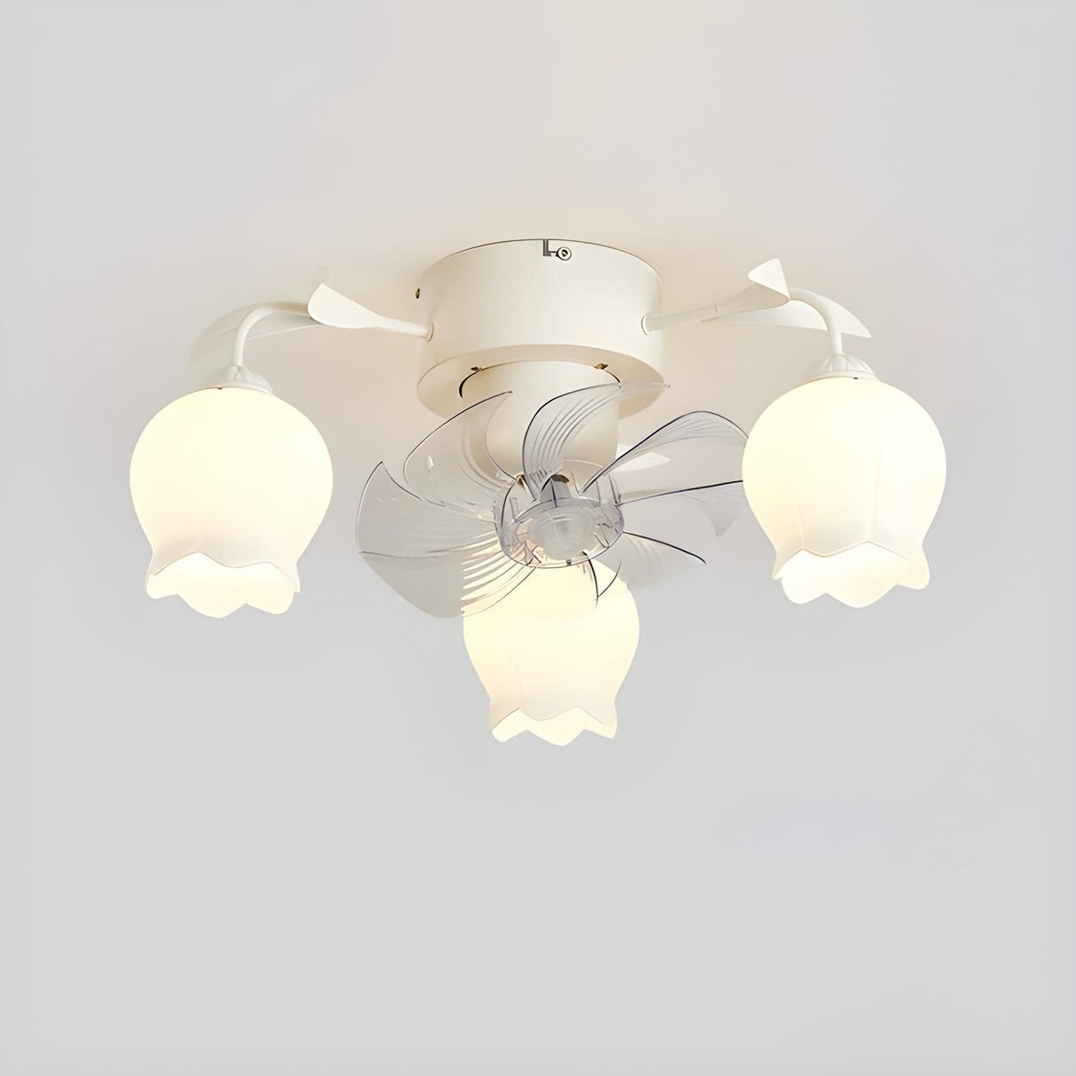 Elegant Lily of the Valley Organic Ceiling Fan Light Image - 3