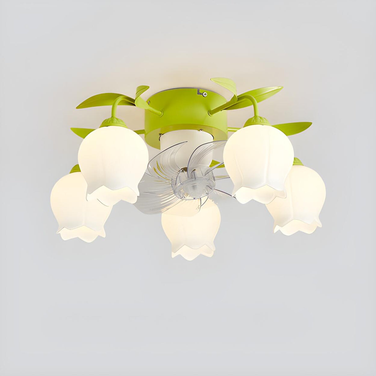 Elegant Lily of the Valley Organic Ceiling Fan Light Image - 6