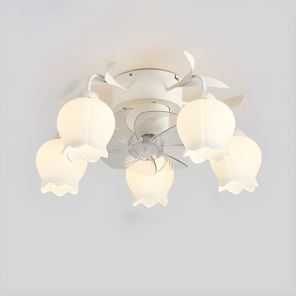 Elegant Lily of the Valley Organic Ceiling Fan Light Image - 7