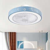 Elegant Living Room Round Modern Ceiling Fan Light Image - 13