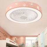 Elegant Living Room Round Modern Ceiling Fan Light Image - 2