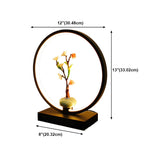 Elegant Lotus Black Geometric Frame Decor Table Lamp Image - 22