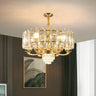 Elegant Luxury Gold Panel Crystal Living Room Chandelier Image - 1