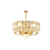 Elegant Luxury Gold Panel Crystal Living Room Chandelier Image - 2