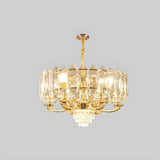 Elegant Luxury Gold Panel Crystal Living Room Chandelier Image - 3