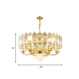 Elegant Luxury Gold Panel Crystal Living Room Chandelier #size