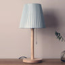 Elegant Macaron Barrel Fabric Wood Base Table Lamp Image - 10