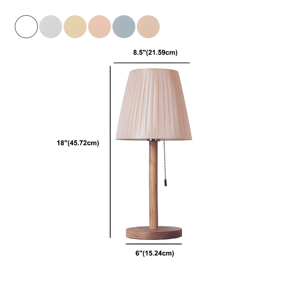 Elegant Macaron Barrel Fabric Wood Base Table Lamp 