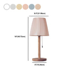 Elegant Macaron Barrel Fabric Wood Base Table Lamp #size