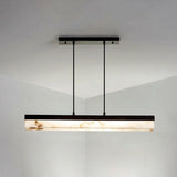 Elegant Marble Linear Adjustable Island Pendant Light Image - 10