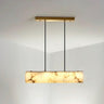 Elegant Marble Linear Adjustable Island Pendant Light Image - 12