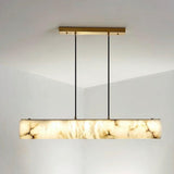 Elegant Marble Linear Adjustable Island Pendant Light Image - 13