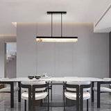 Elegant Marble Linear Adjustable Island Pendant Light Image - 4