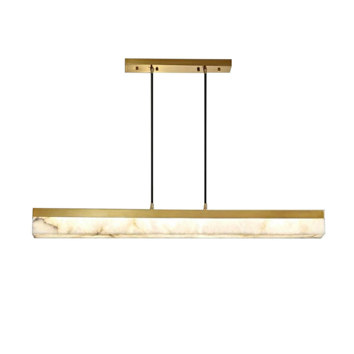 Elegant Marble Linear Adjustable Island Pendant Light Image - 5