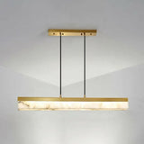 Elegant Marble Linear Adjustable Island Pendant Light Image - 7