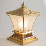 Elegant Metal Bronze Finish Lantern Outdoor Table Lamp Image - 11