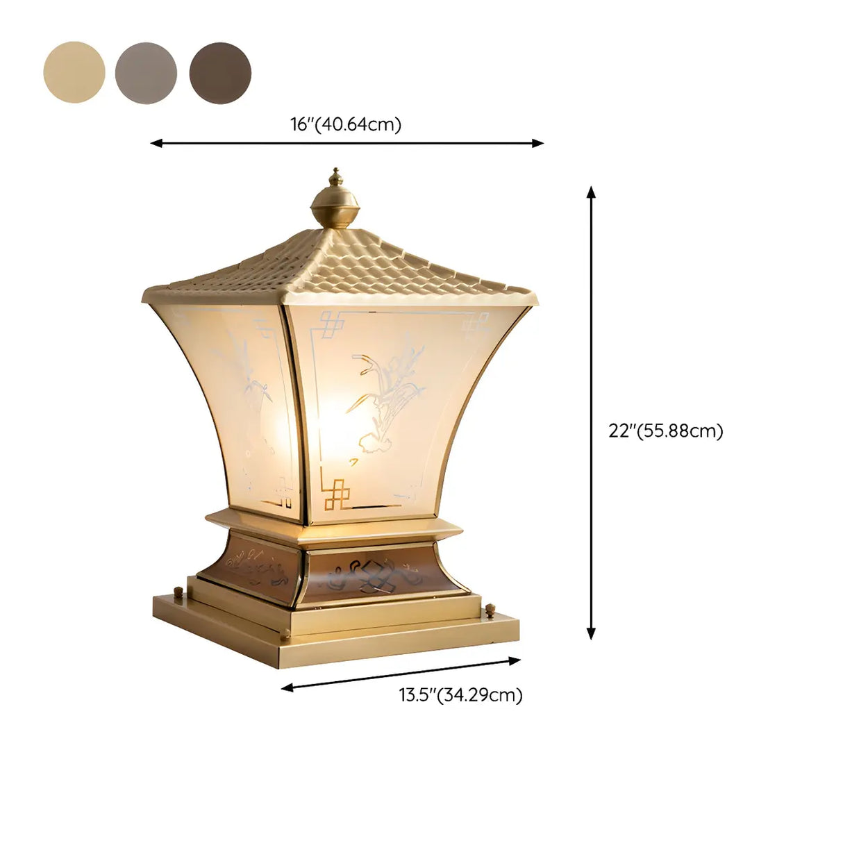 Elegant Metal Bronze Finish Lantern Outdoor Table Lamp 