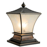 Elegant Metal Bronze Finish Lantern Outdoor Table Lamp Image - 3