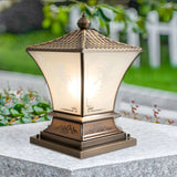 Elegant Metal Bronze Finish Lantern Outdoor Table Lamp Image - 4