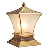 Elegant Metal Bronze Finish Lantern Outdoor Table Lamp Image - 7