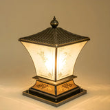 Elegant Metal Bronze Finish Lantern Outdoor Table Lamp Image - 8