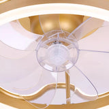 Elegant Metal Crown Semi-Flush Ceiling Fan with Light Image - 15