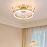 Elegant Metal Crown Semi-Flush Ceiling Fan with Light Image - 7