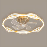 Elegant Metal Finish Ring LED Ceiling Fan with Light Image - 6