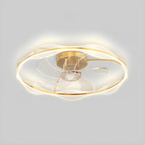 Elegant Metal Finish Ring LED Ceiling Fan with Light Image - 7