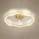 Elegant Metal Finish Ring LED Ceiling Fan with Light Image - 8