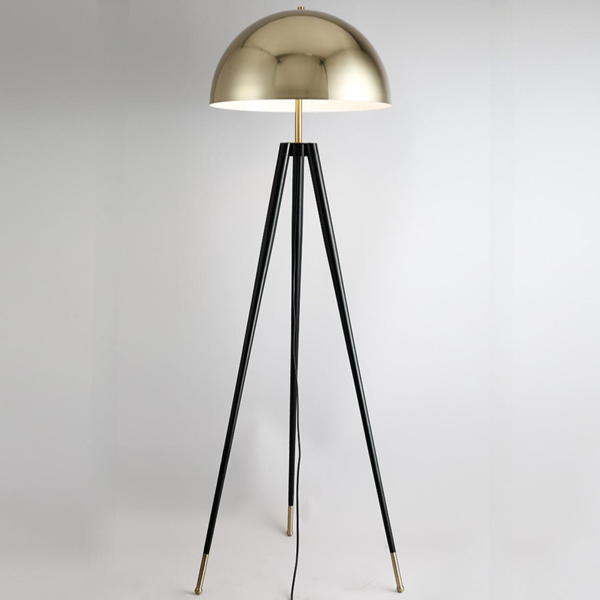 Elegant Metal Tripod Dome Floor Lamp Foot Switch Image - 4