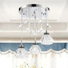 Elegant Mini Chrome Lotus Crystal Semi-Flush Mount Lamp Image - 4