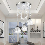 Elegant Mini Chrome Lotus Crystal Semi-Flush Mount Lamp Image - 5