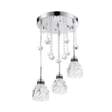 Elegant Mini Chrome Lotus Crystal Semi-Flush Mount Lamp Image - 6