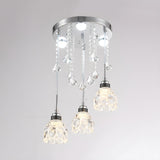 Elegant Mini Chrome Lotus Crystal Semi-Flush Mount Lamp Image - 7