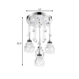 Elegant Mini Chrome Lotus Crystal Semi-Flush Mount Lamp #size